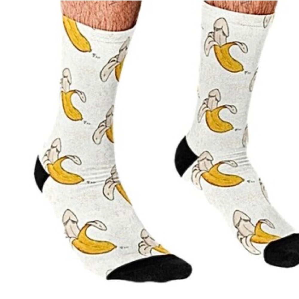 Men's Fun socks Banana Printed Socks Crew Casual
